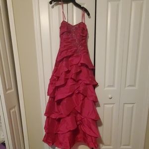 Pink Strapless Prom Dress